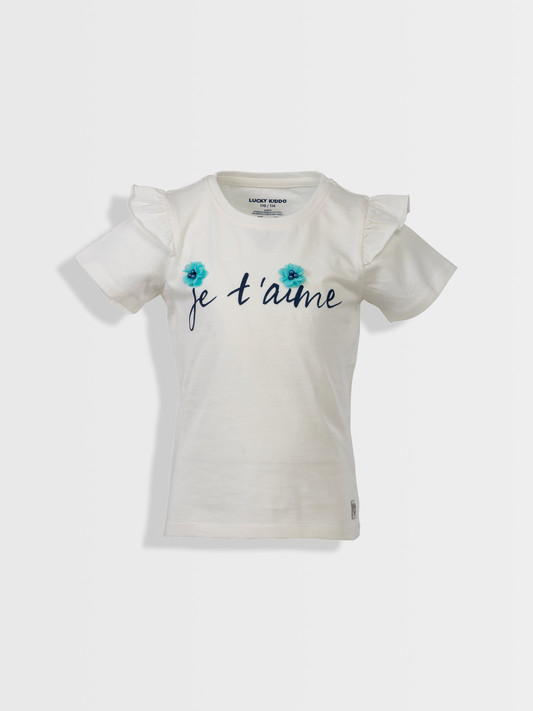 Je t'aime | Dekliška majica s kratkimi rokavi - Lucky Kiddo SI