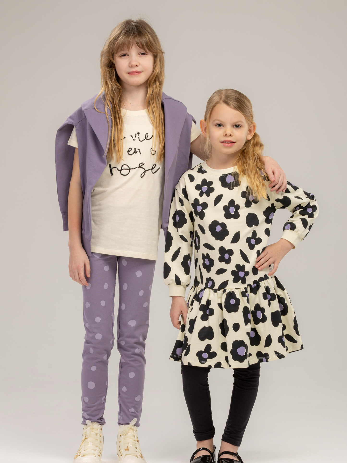 Vanilla Floral | Dekliška obleka z dolgimi rokavi - Lucky Kiddo SI