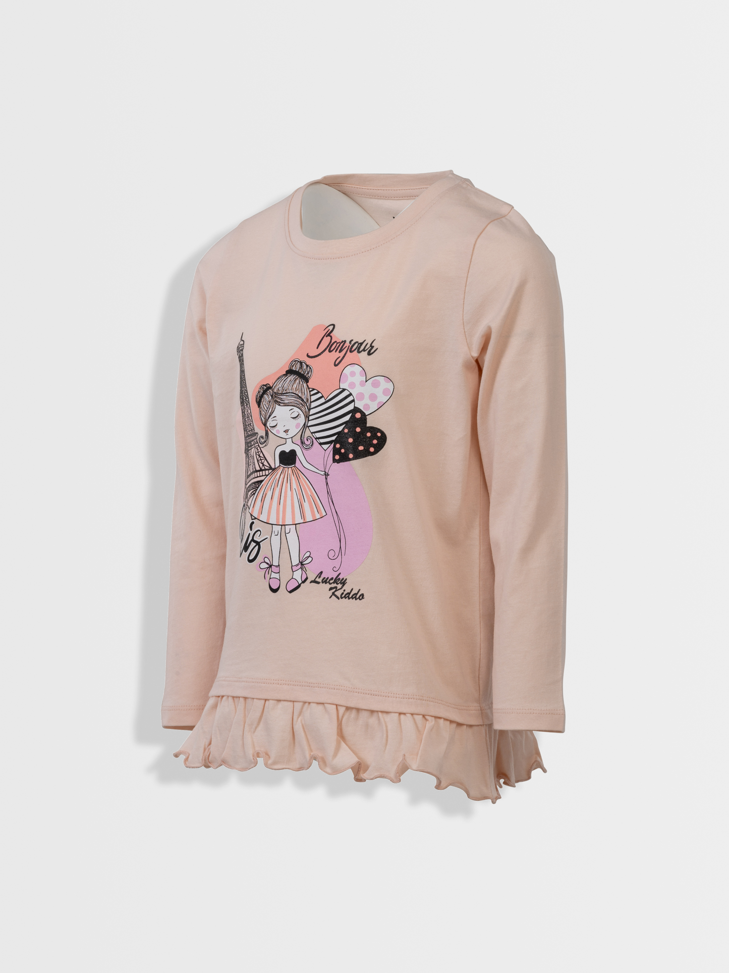 Bonjour Paris Pearl | Dekliška majica z dolgimi rokavi - Lucky Kiddo SI