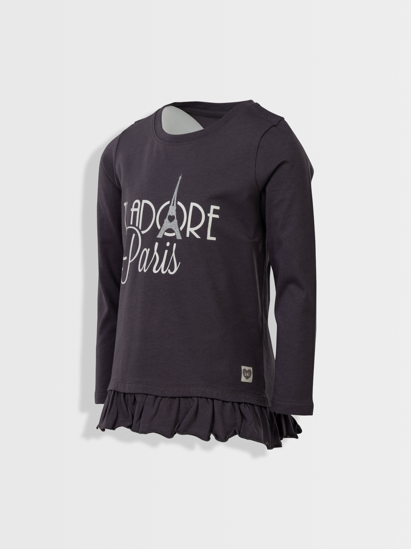 J’adore Paris Grey | Dekliška majica z dolgimi rokavi - Lucky Kiddo SI