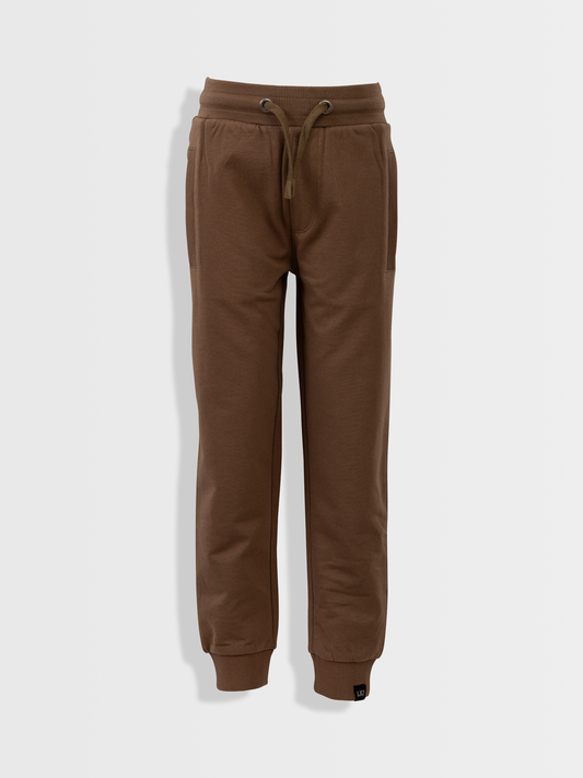 Pulover z zadrgo & hlače | Shitake Brown - Lucky Kiddo SI