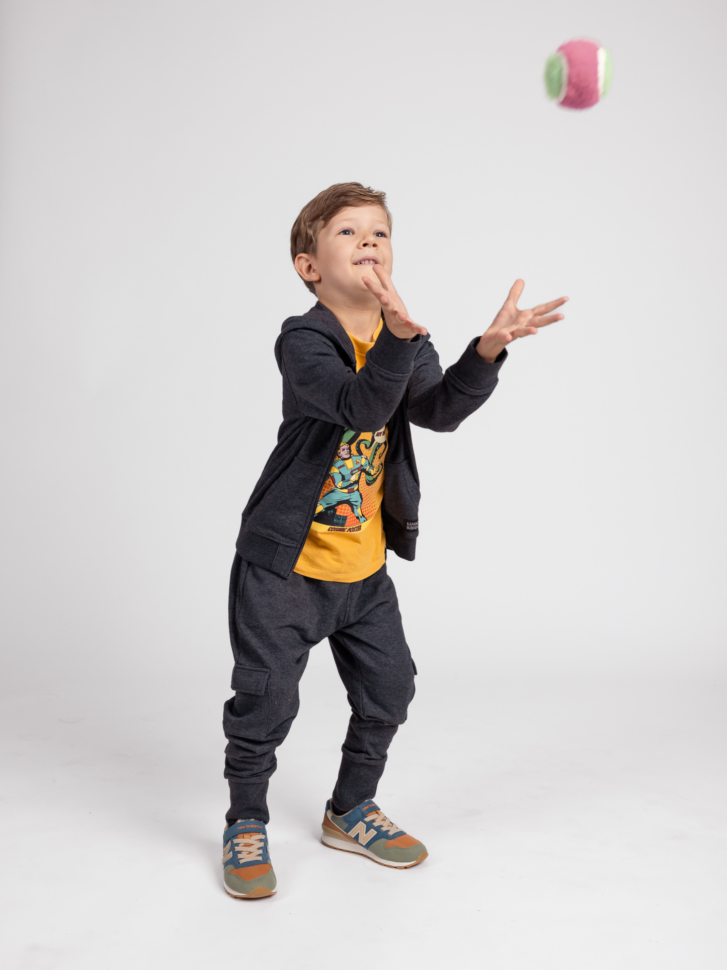 Star Dust Grey | Fantovski pulover z zadrgo in kapuco - Lucky Kiddo SI