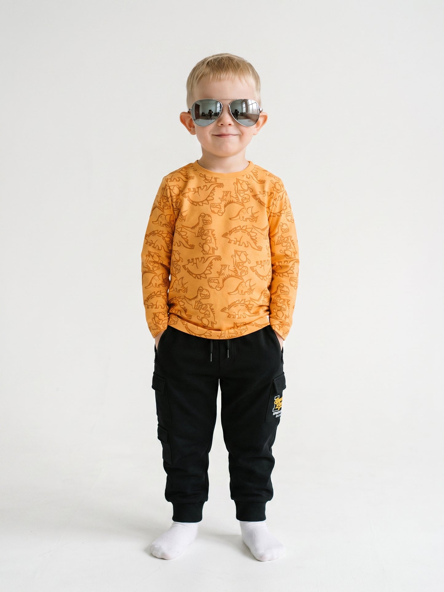 Orange Dinosaurs | Fantovska majica z dolgimi rokavi - klasičen kroj