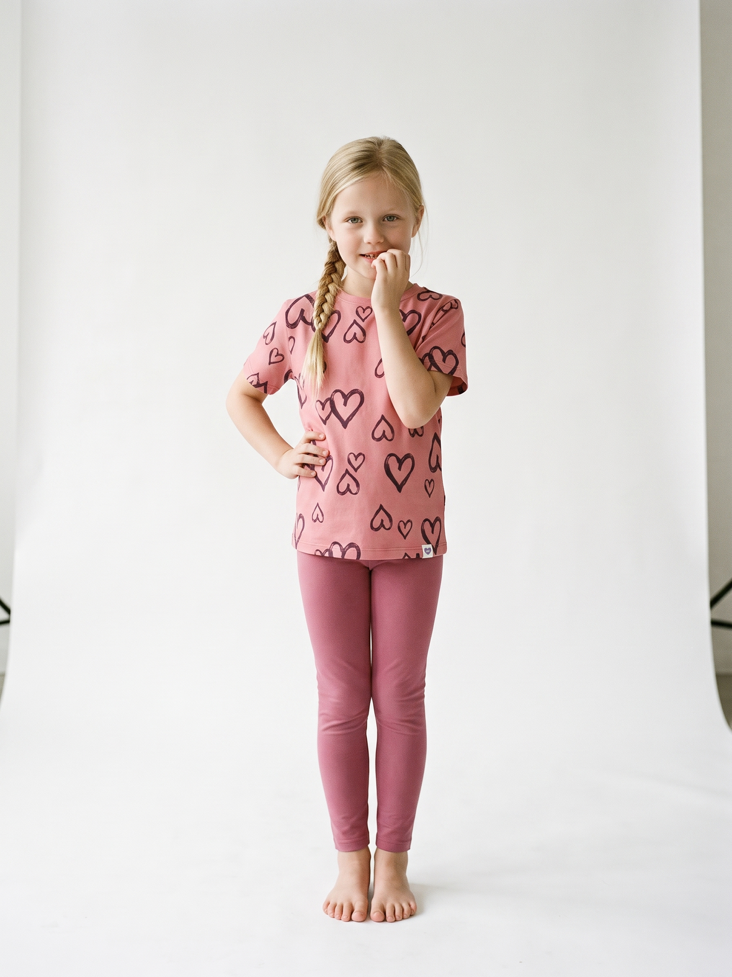 Peach Hearts | Dekliška majica s kratkimi rokavi - ohlapen kroj