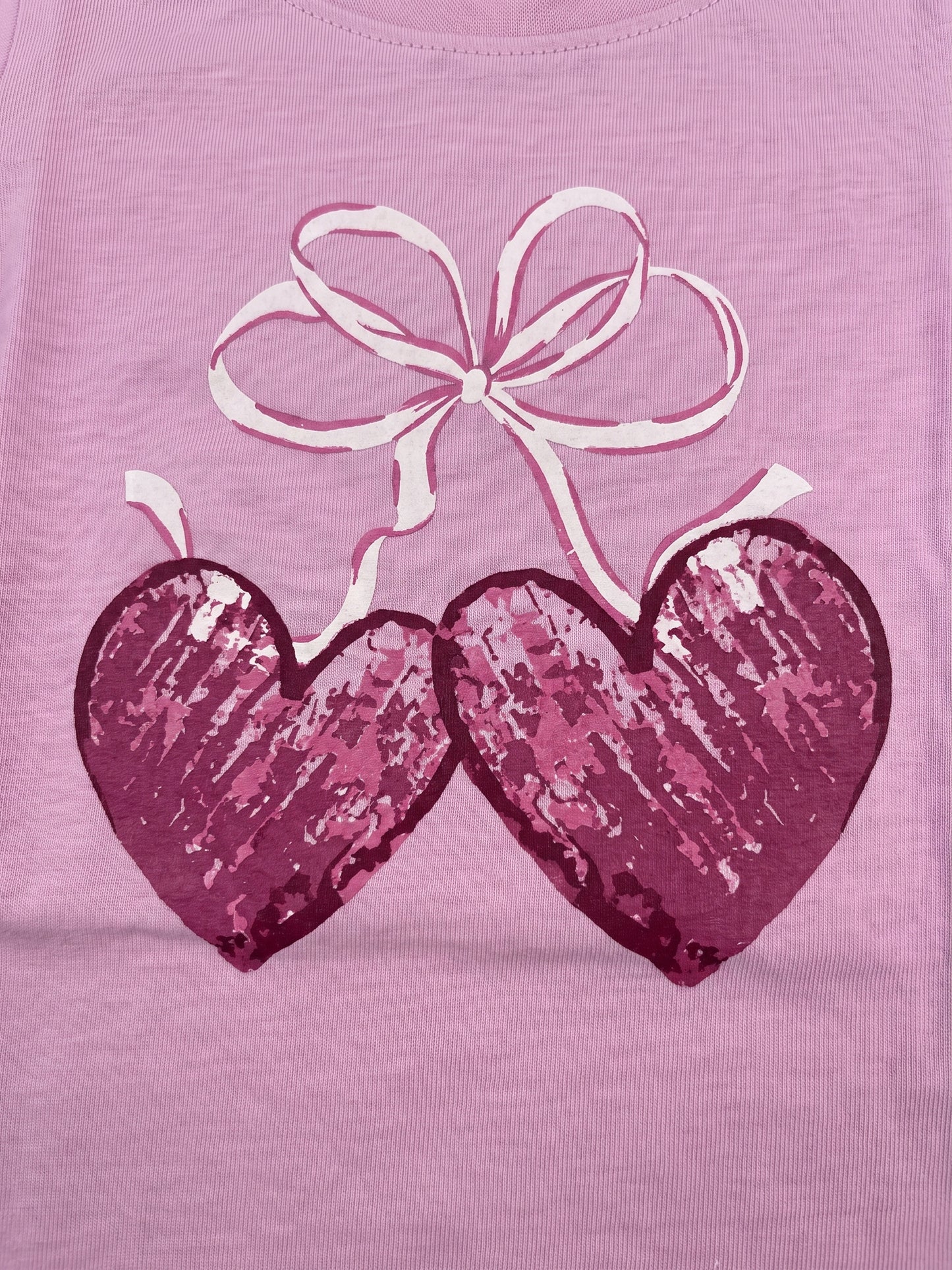 Pink Glitter Hearts | Dekliška majica z dolgimi rokavi - klasičen kroj
