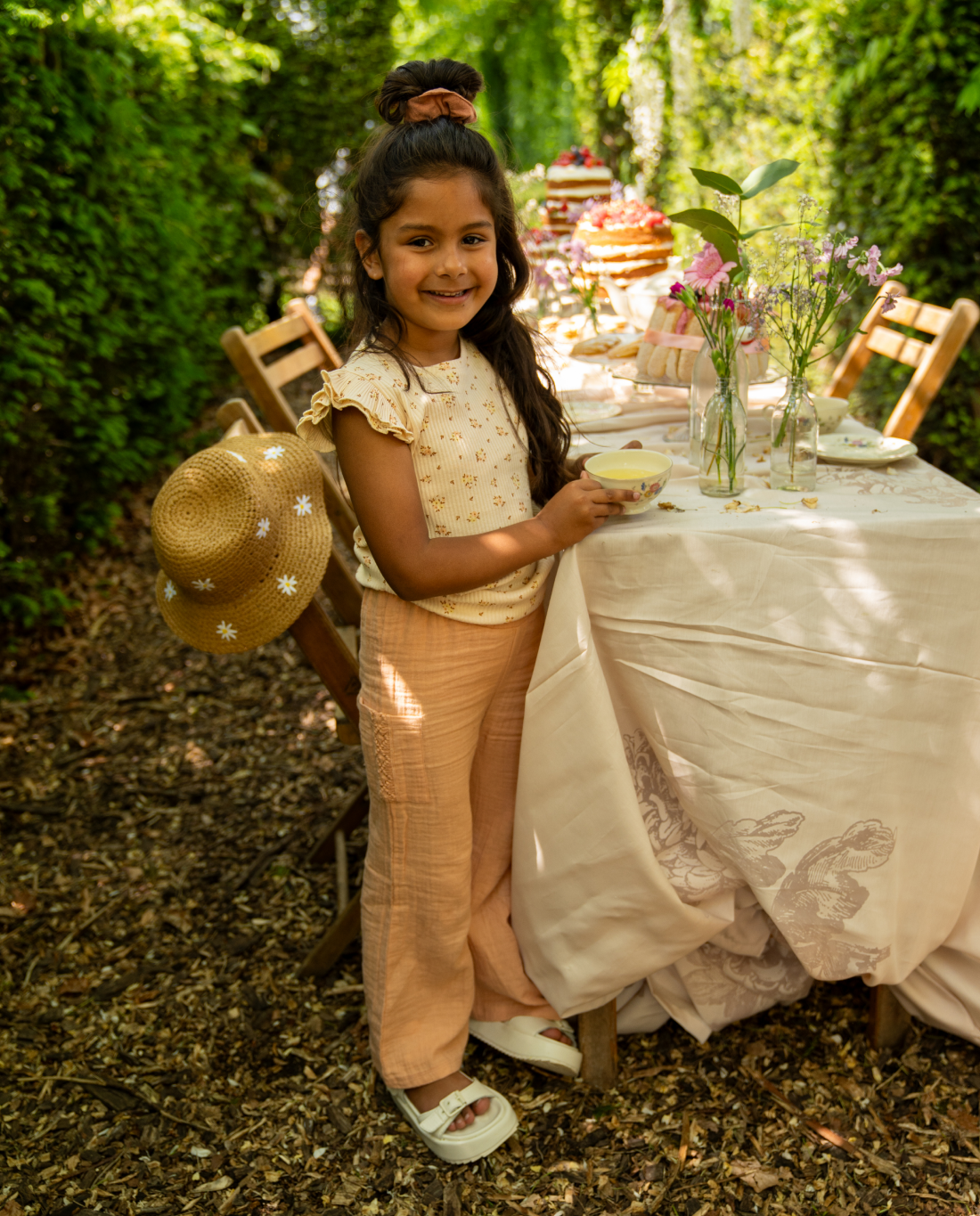 Tangerine Breeze | Dekliške hlače - Lucky Kiddo SI