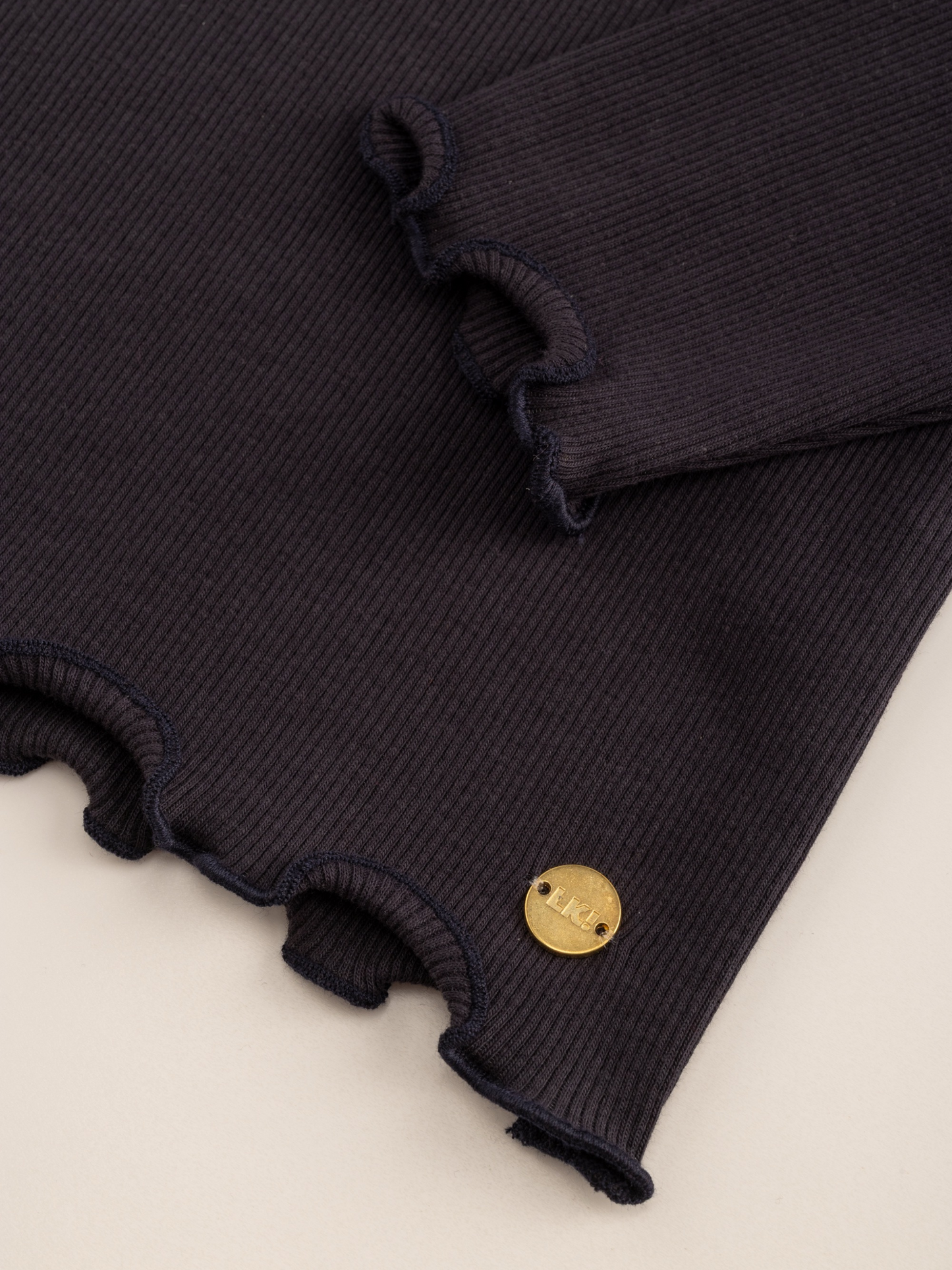 Galaxy Black | Dekliška majica z dolgimi rokavi in rebrasto strukturo