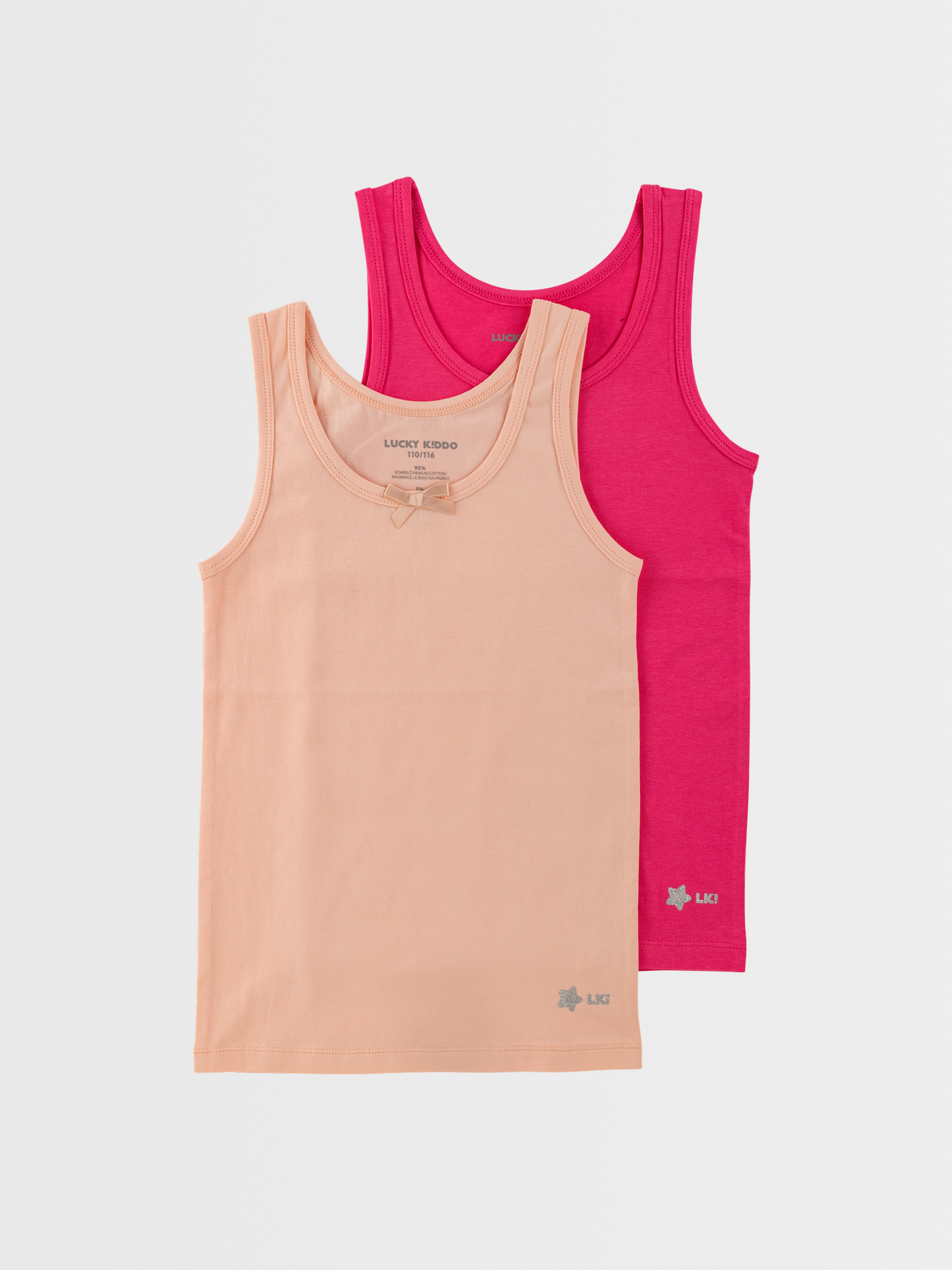 Roza + pink | Dekliška spodnja majica (2x) - Lucky Kiddo SI