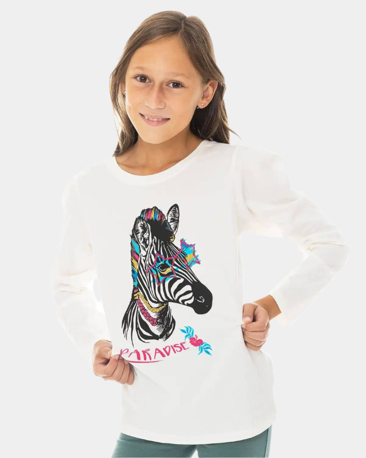 Dekliška dolga majica Zebra Paradise - Lucky Kiddo SI