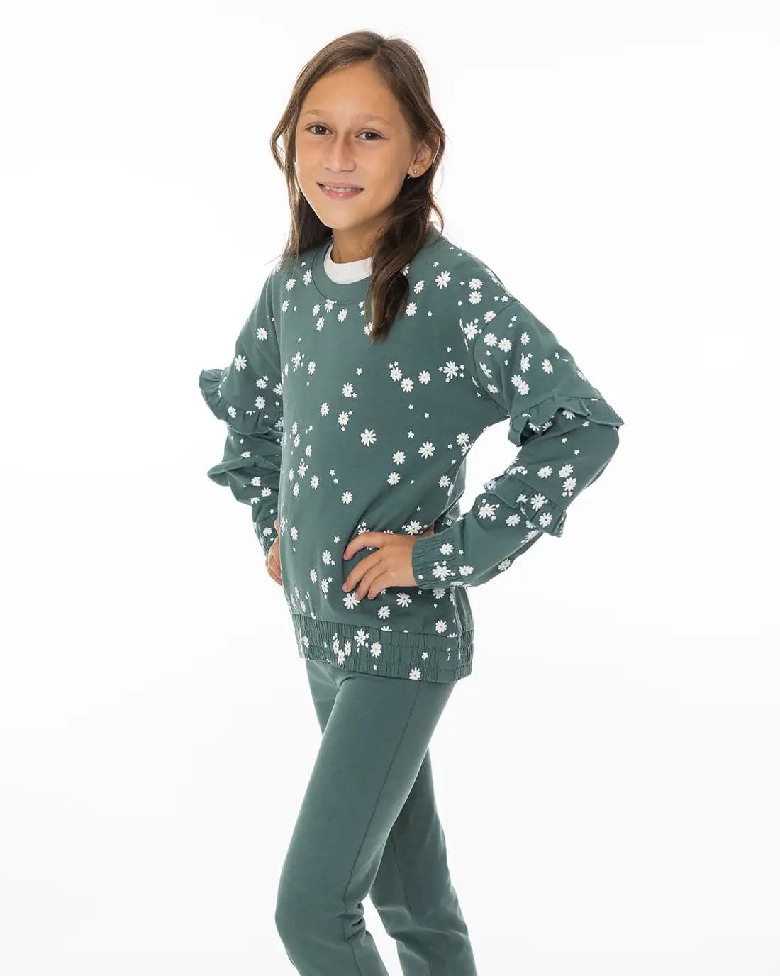 Dekliški pulover Daisies - Lucky Kiddo SI