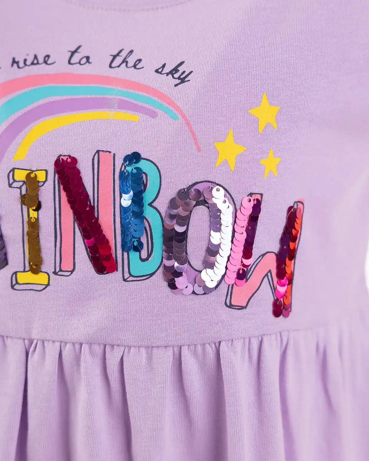 Dekliška obleka Purple Rainbow - Lucky Kiddo SI