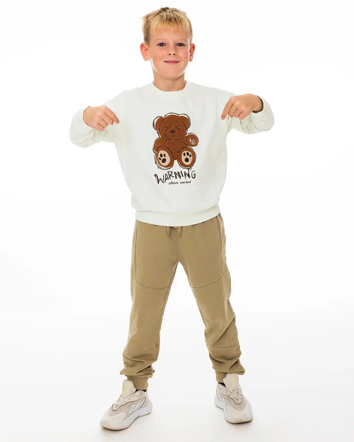 Fantovski pulover Bear Warning - Lucky Kiddo SI