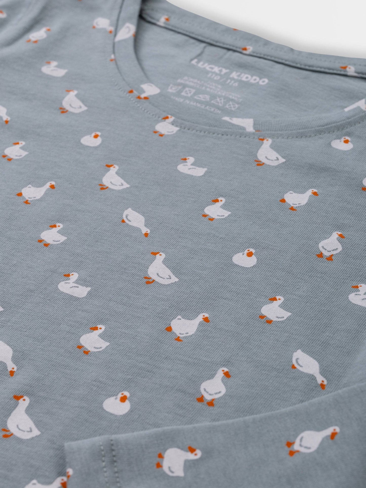 Majica z dolgimi rokavi Grey Mist Ducks - Lucky Kiddo SI