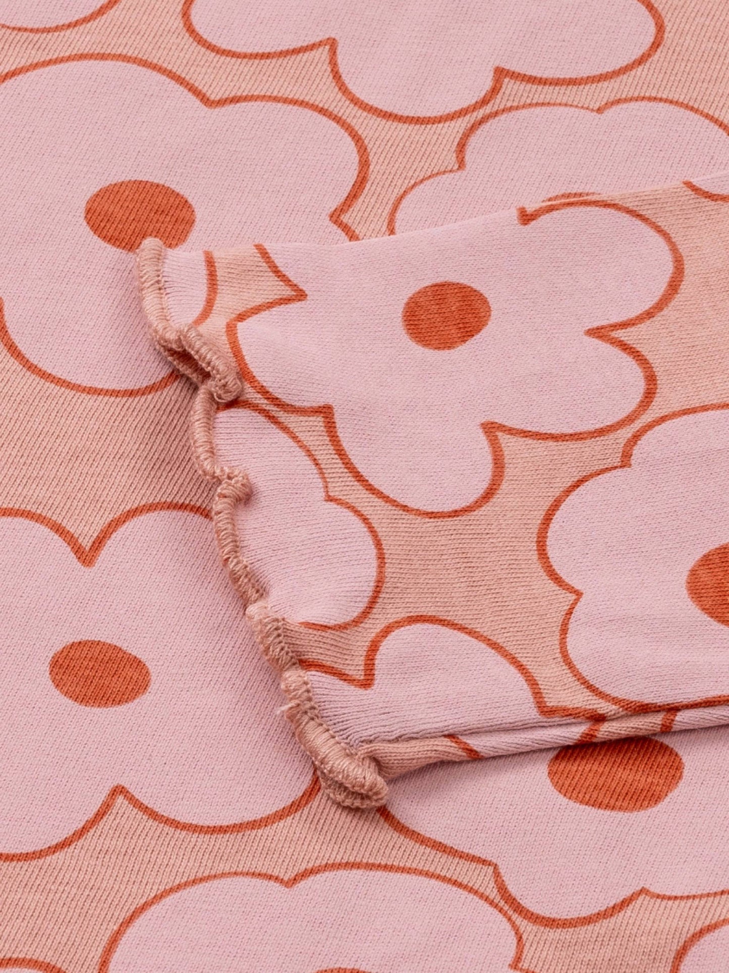 Majica z dolgimi rokavi Peach Beige Flowers - Lucky Kiddo SI