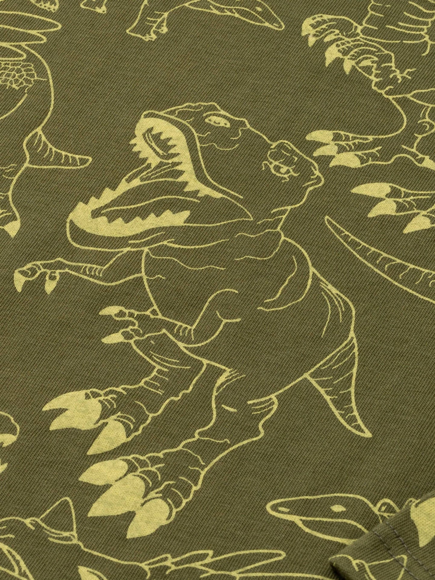 Majica z dolgimi rokavi Dark Green Dino - 100% O.B. - Lucky Kiddo SI