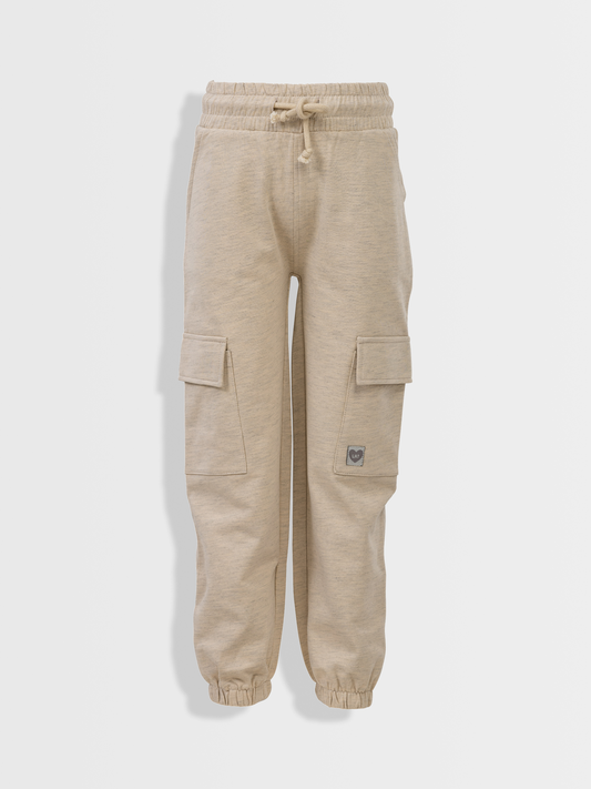 Beige Melange | Dekliška cargo trenirka - Lucky Kiddo SI 