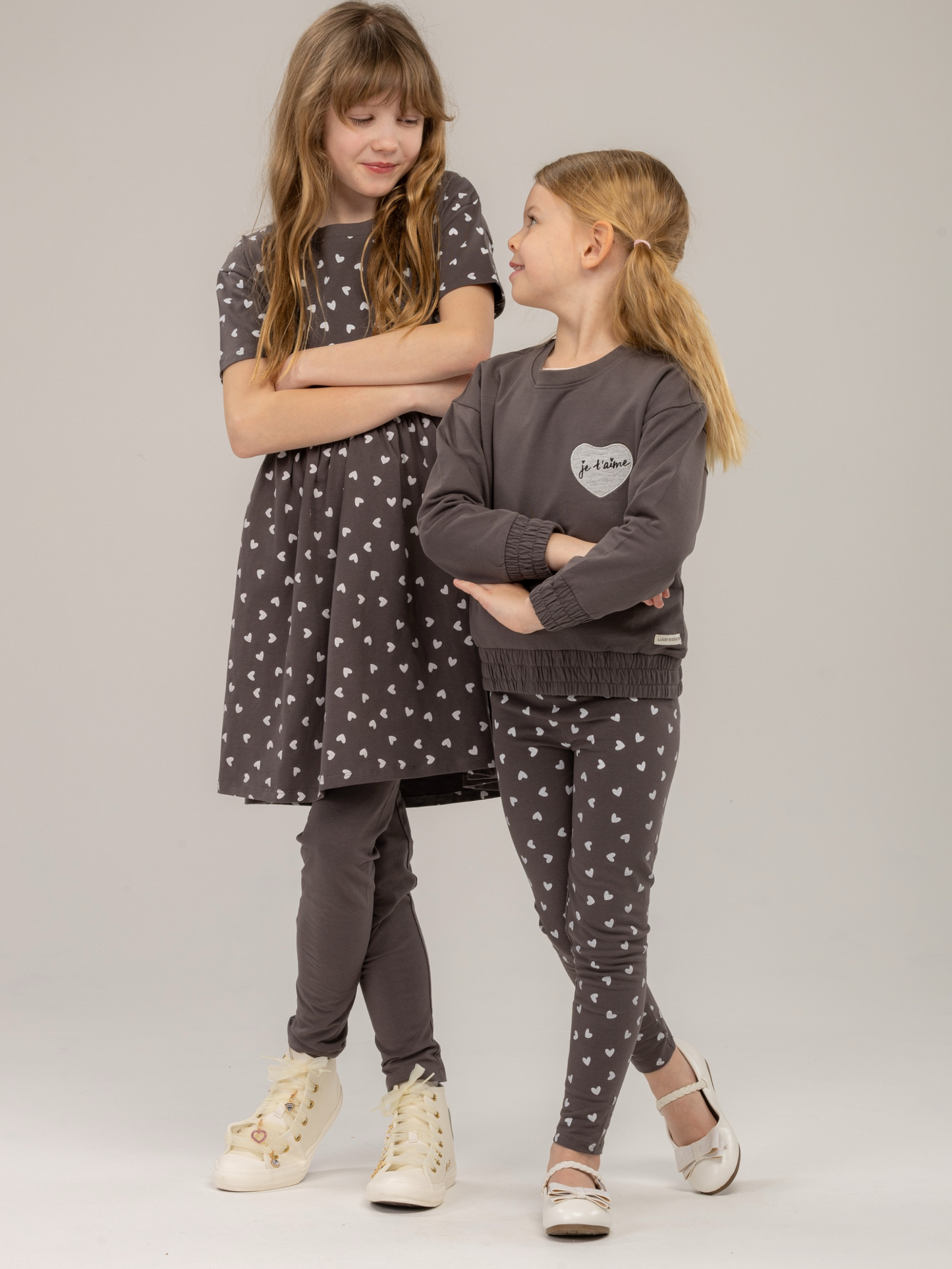Paris Grey Hearts | Dekliške pajkice - Lucky Kiddo SI 