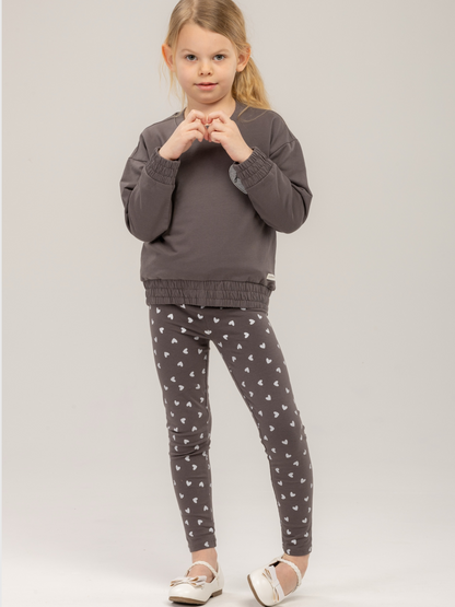 Paris Grey Hearts | Dekliške pajkice - Lucky Kiddo SI 
