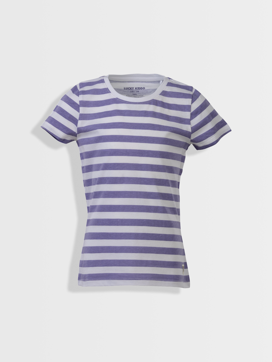 Plum Stripes | Dekliška majica s kratkimi rokavi - Lucky Kiddo SI 