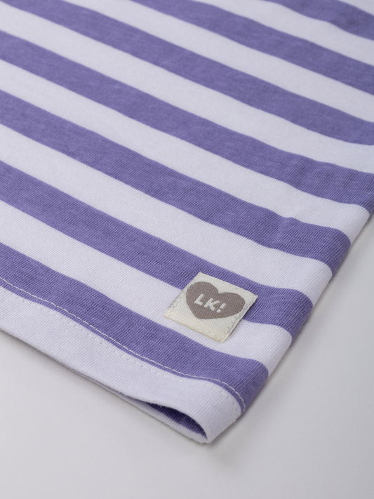 Plum Stripes | Dekliška majica s kratkimi rokavi - Lucky Kiddo SI 
