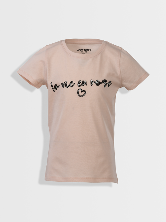 La vie en rose Pearl | Dekliška majica s kratkimi rokavi - Lucky Kiddo SI 