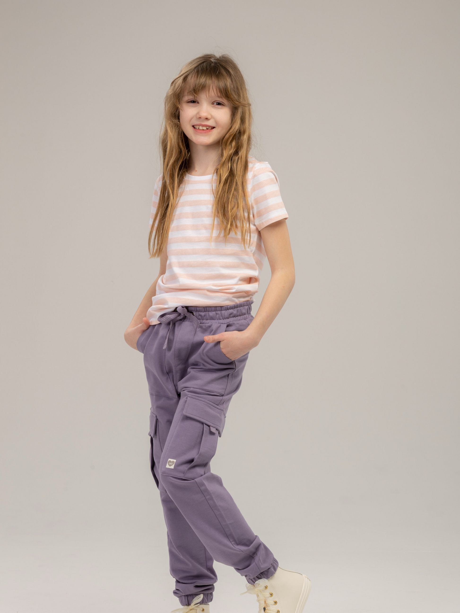 Pearl stripes | Dekliška majica s kratkimi rokavi - Lucky Kiddo SI 