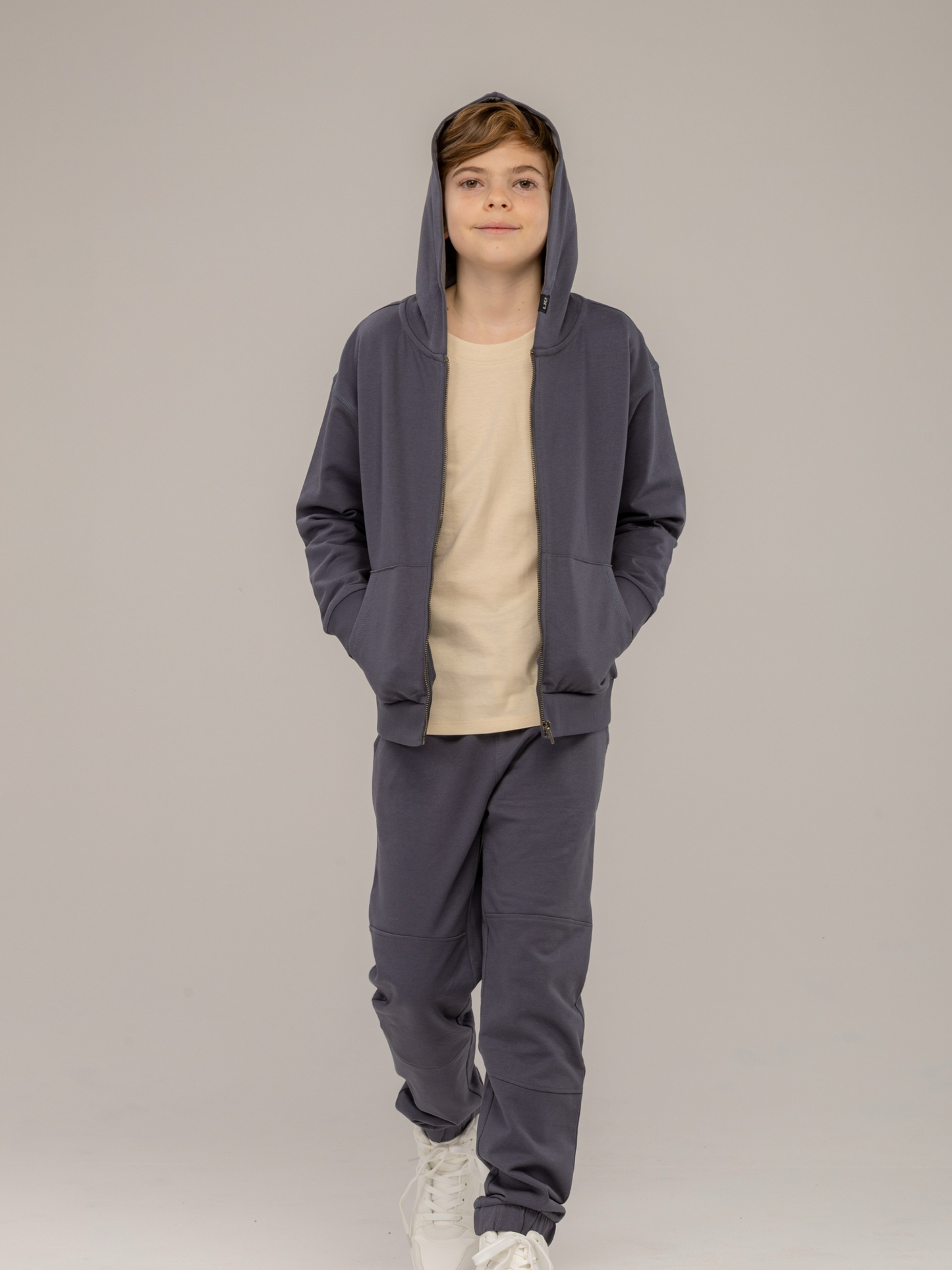 Iron Grey High Five | Fantovski pulover s kapuco - Lucky Kiddo SI 