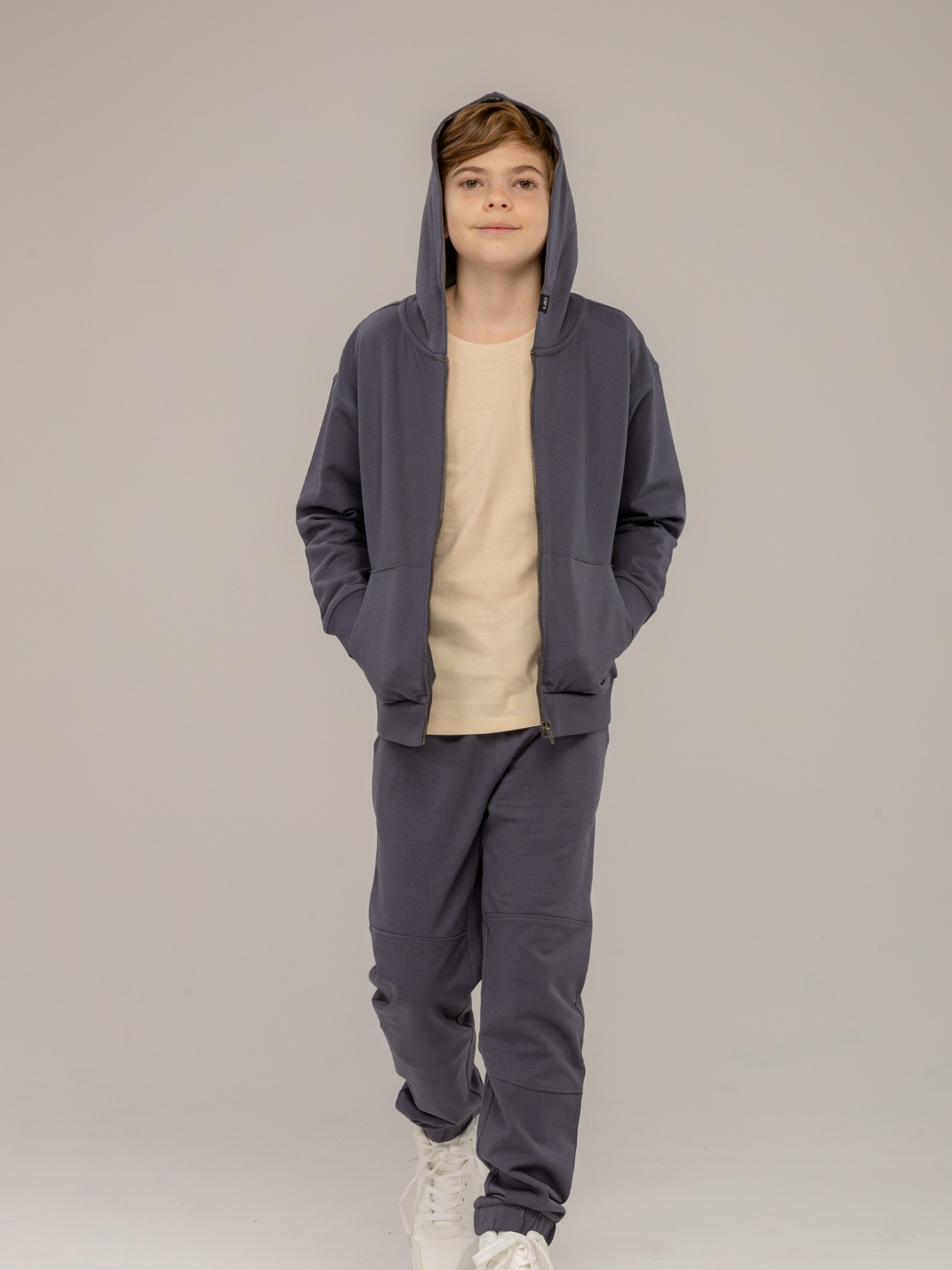 Iron Grey High Five | Fantovski pulover s kapuco - Lucky Kiddo SI 