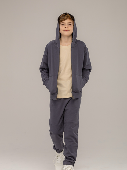 Iron Grey High Five | Fantovski pulover s kapuco - Lucky Kiddo SI 