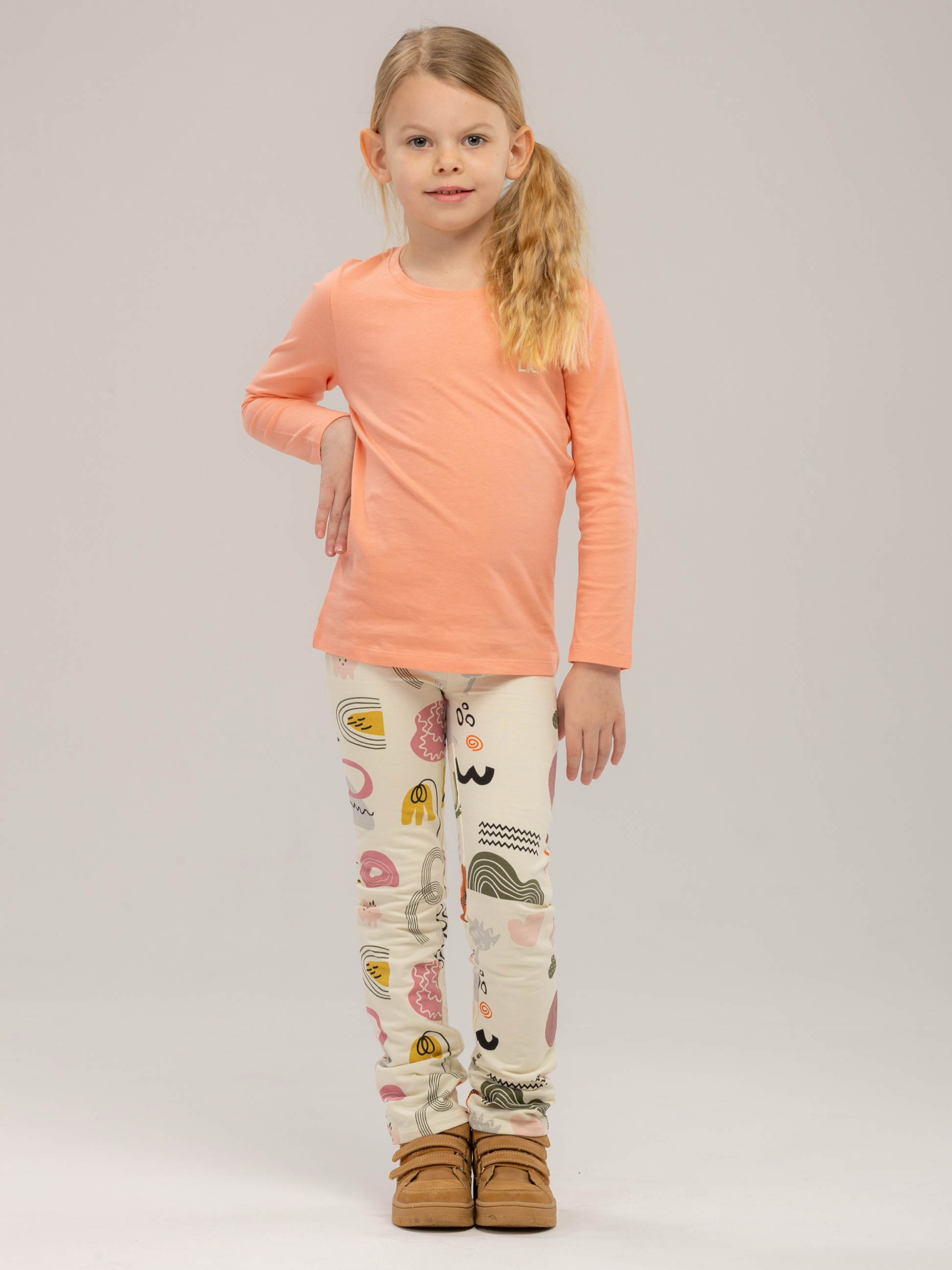 Peach Amber | Dekliška majica z dolgimi rokavi - Lucky Kiddo SI 