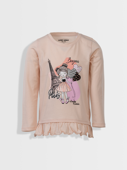 Bonjour Paris Pearl | Dekliška majica z dolgimi rokavi - Lucky Kiddo SI 