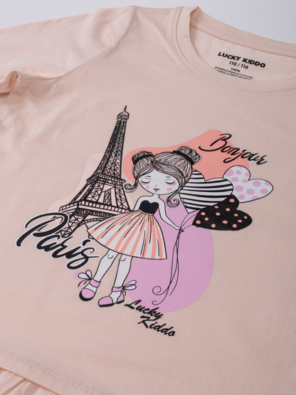 Bonjour Paris Pearl | Dekliška majica z dolgimi rokavi - Lucky Kiddo SI 