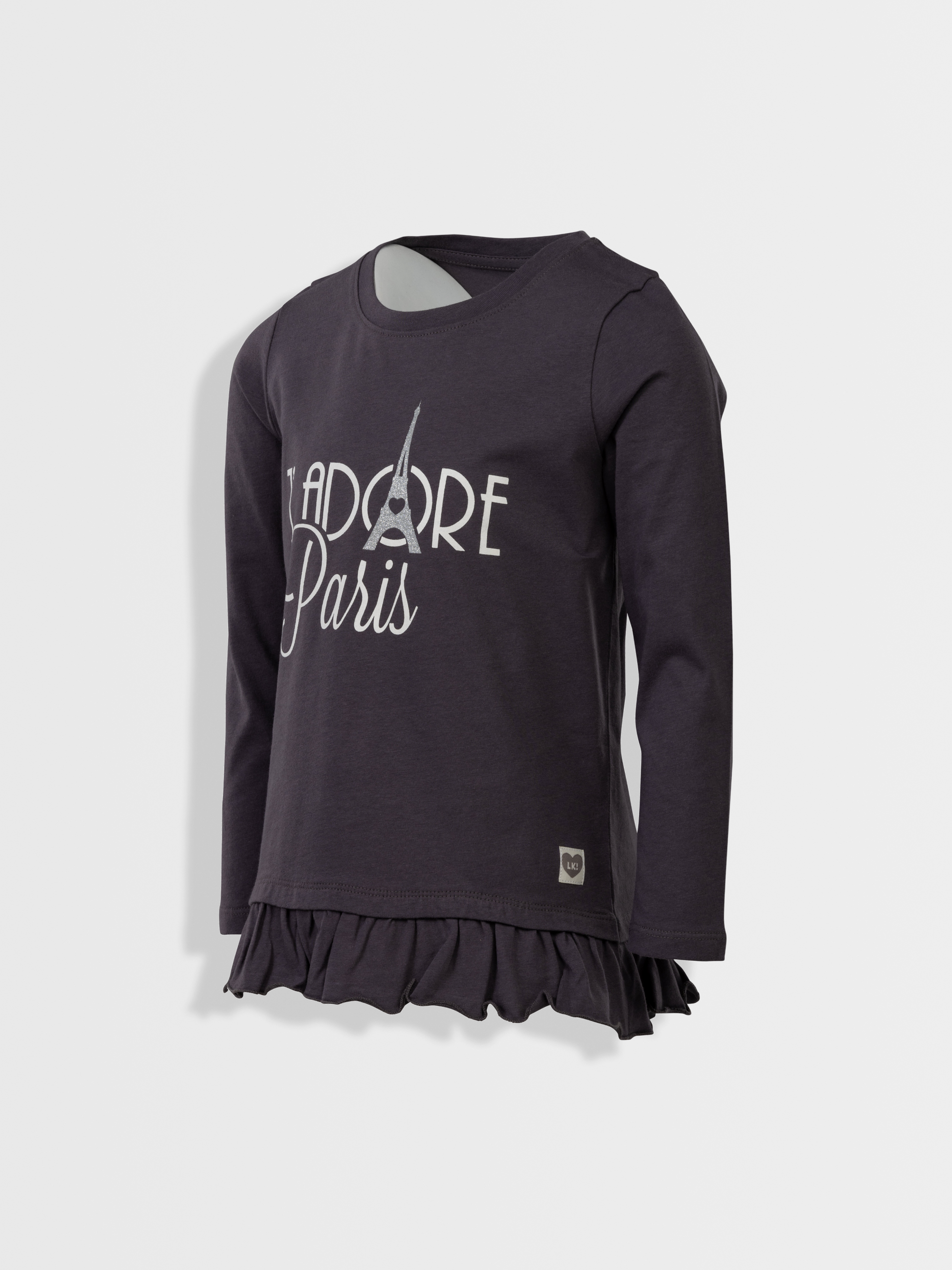 J’adore Paris Grey | Dekliška majica z dolgimi rokavi - Lucky Kiddo SI 