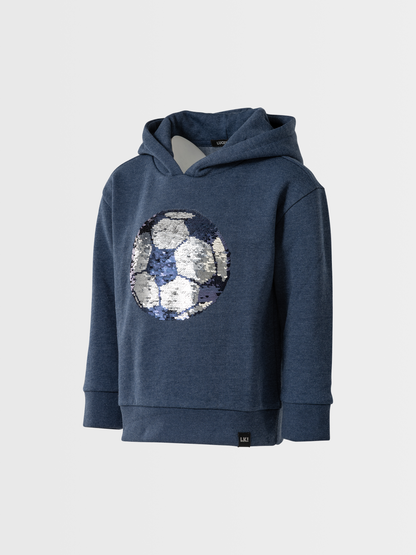 Blue Melange | Fantovski pulover s kapuco