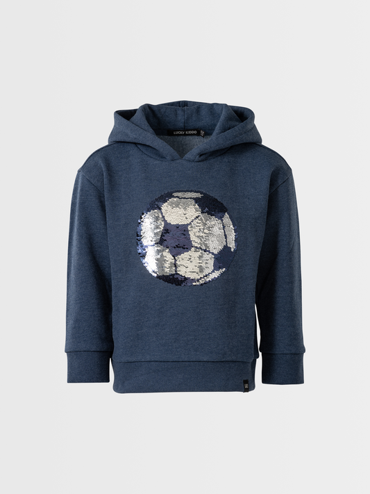 Blue Melange | Fantovski pulover s kapuco