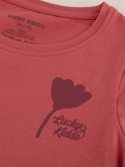 Rose Pink | Dekliška majica z dolgimi rokavi