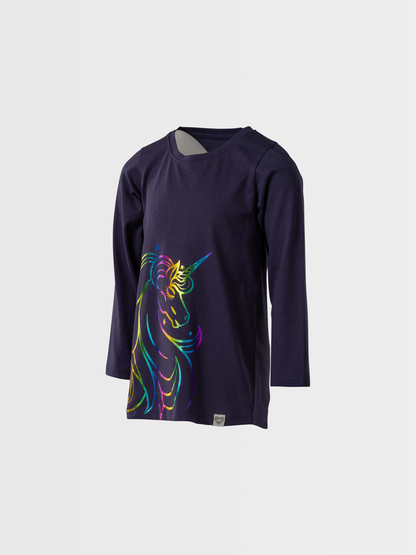 Rainbow Unicorn | Dekliška tunika z dolgimi rokavi