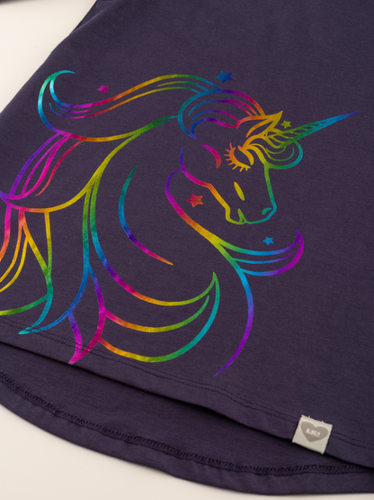 Rainbow Unicorn | Dekliška tunika z dolgimi rokavi