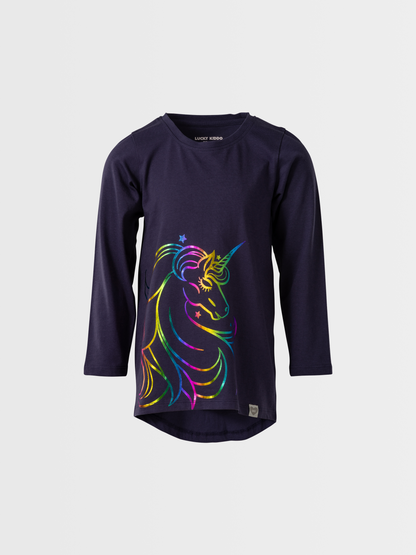 Rainbow Unicorn | Dekliška tunika z dolgimi rokavi