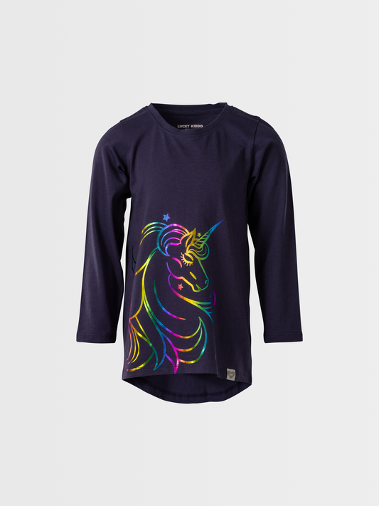 Rainbow Unicorn | Dekliška tunika z dolgimi rokavi