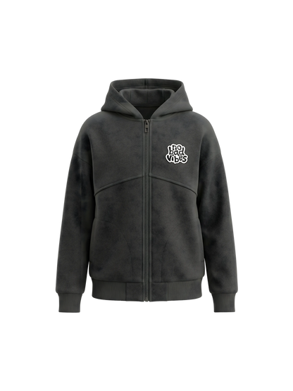 Grey No Bad Vibes| Fantovska jopica - oversized kroj