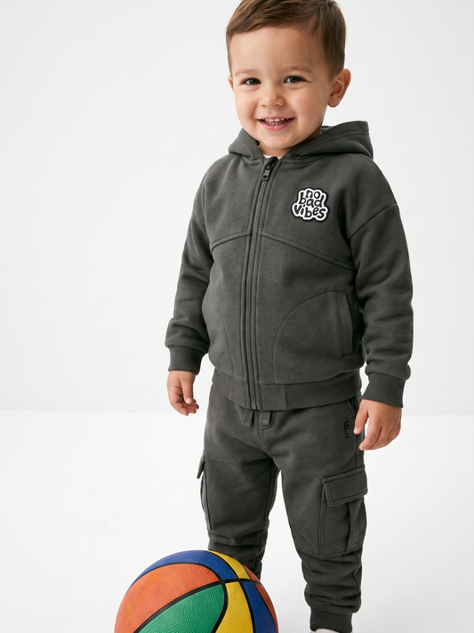 Grey No Bad Vibes| Fantovska jopica - oversized kroj