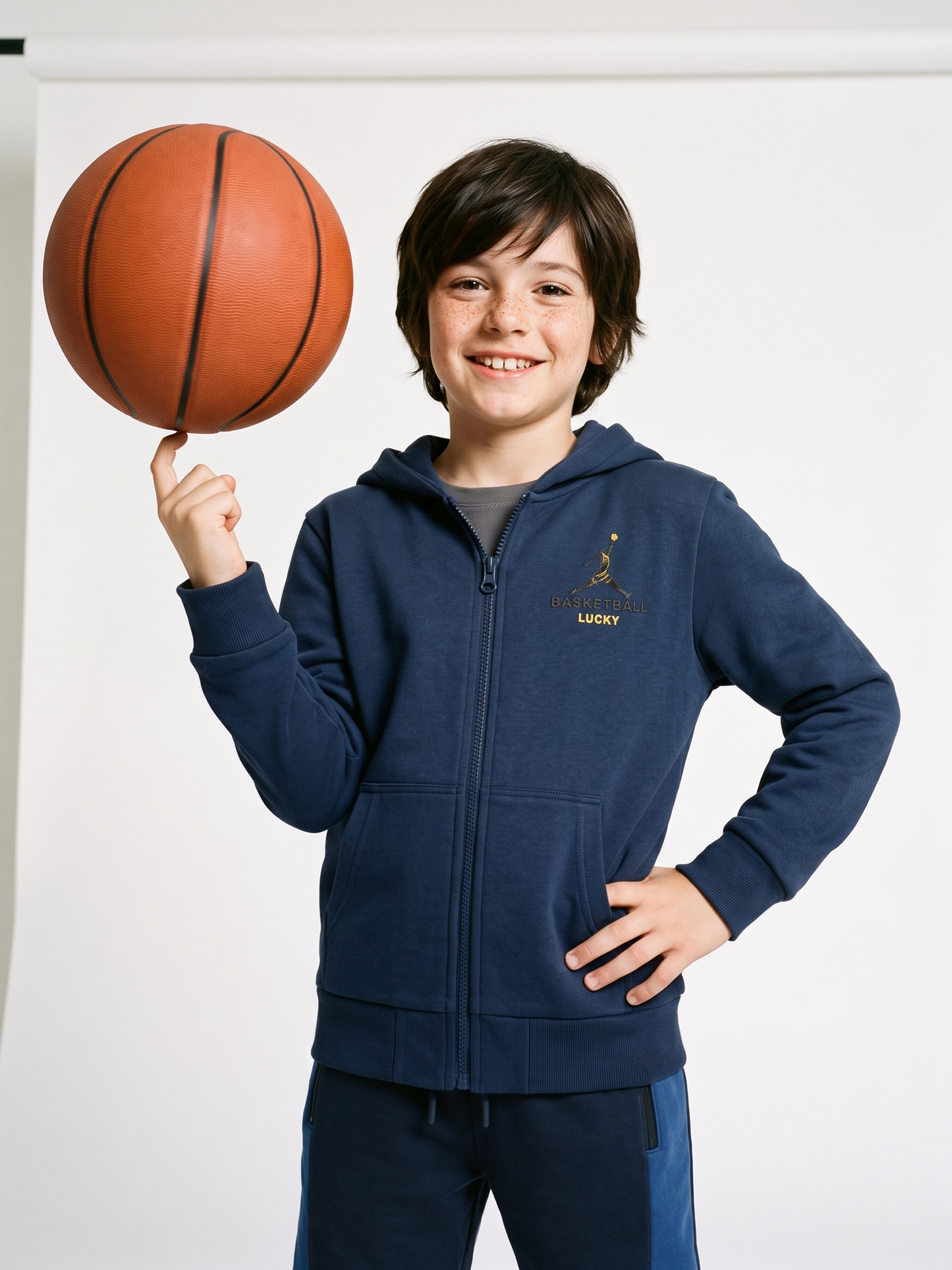 Navy Basket | Fantovska jopica s kapuco - klasičen kroj