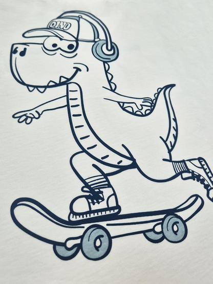 Cream Skater Dino | Fantovska majica z dolgimi rokavi - ohlapen kroj