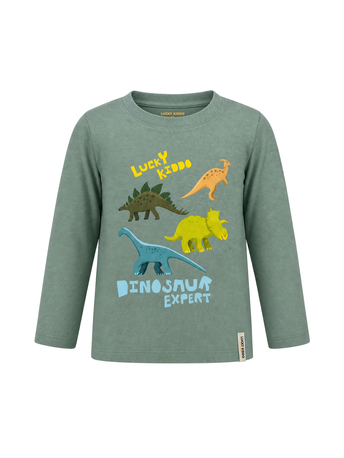 Green Dinosaur Expert | Fantovska majica z dolgimi rokavi - klasičen kroj