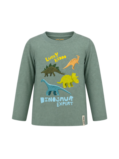 Green Dinosaur Expert | Fantovska majica z dolgimi rokavi - klasičen kroj
