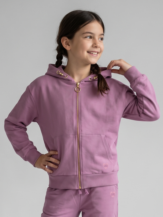 Orchid Zip | Dekliška jopa s kapuco - klasičen kroj