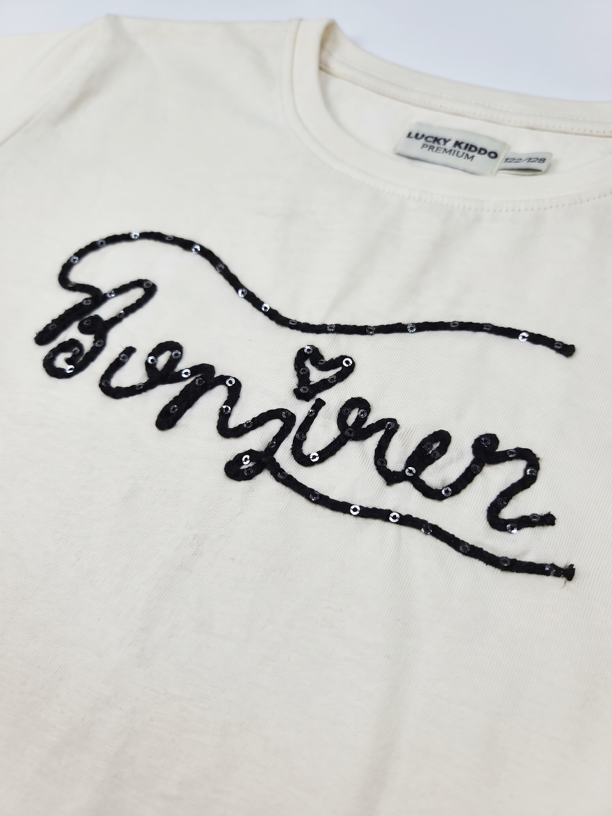 Sparkle Script | Dekliška majica s kratkimi rokavi - ohlapen kroj