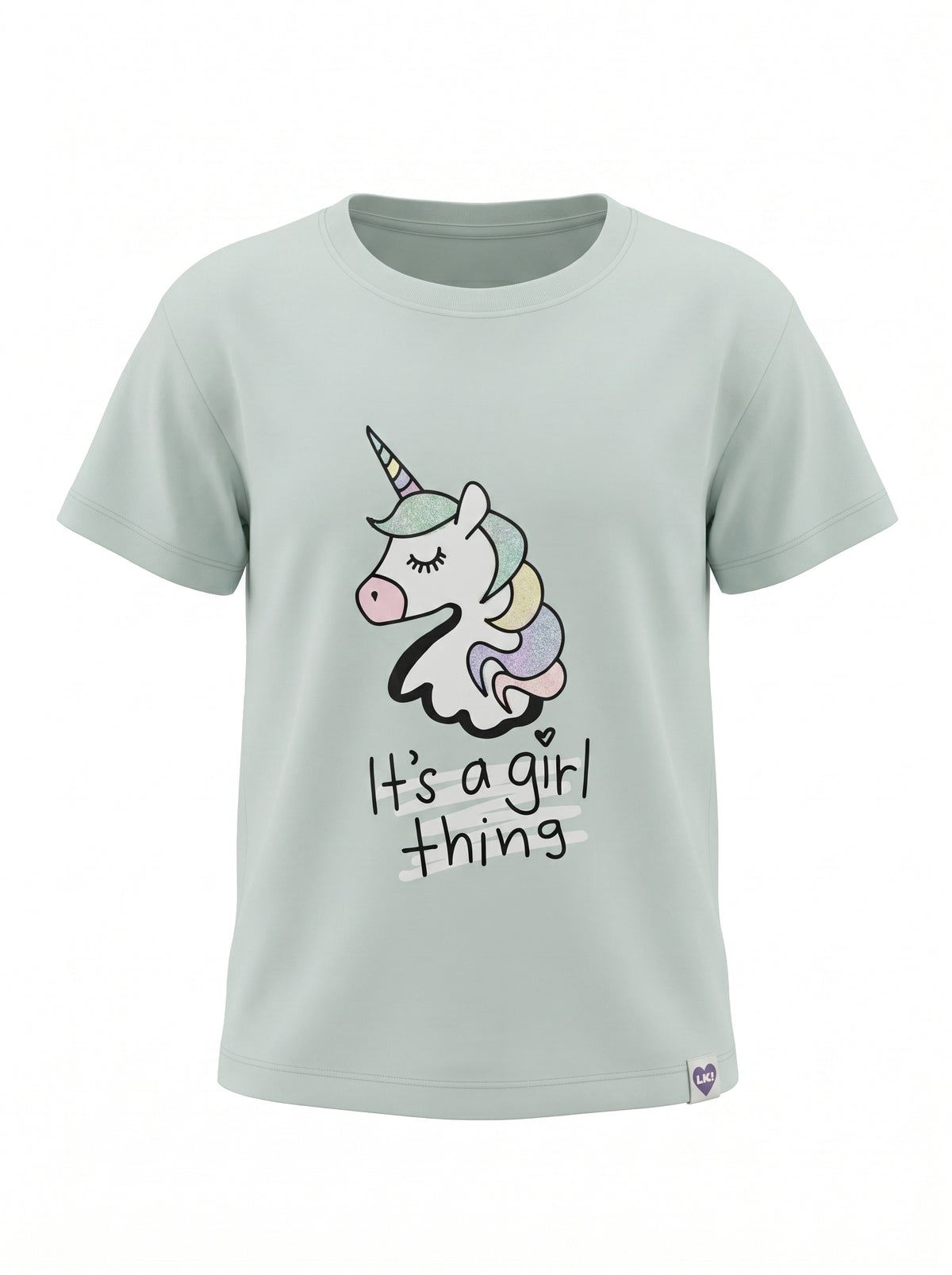 Mint Unicorn | Dekliška majica s kratkimi rokavi - ohlapen kroj