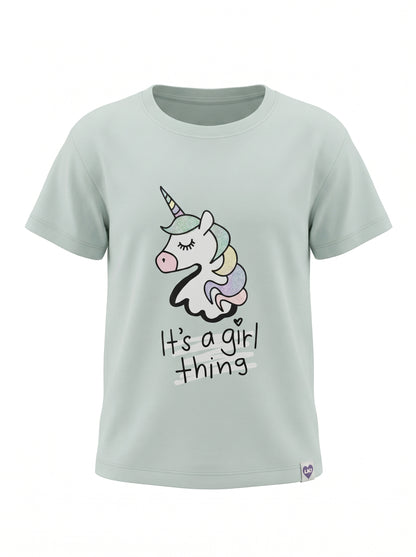Mint Unicorn | Dekliška majica s kratkimi rokavi - ohlapen kroj